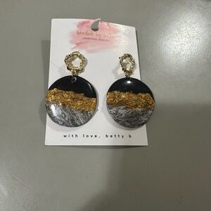 Gold and Black Handmade Earrings
